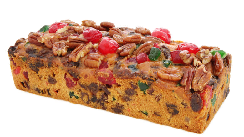 mass-produced fruitcake loaf