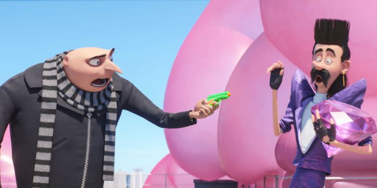 Gru and the magnificently named new Despicable Me 3 villain Balthazar Bratt [Image via Illumination Entertainment]