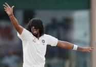 India's Ishant Sharma appeals for the successful wicket of Sri Lanka's Upul Tharanga during the fourth day of their third and final test cricket match in Colombo August 31, 2015. REUTERS/Dinuka Liyanawatte