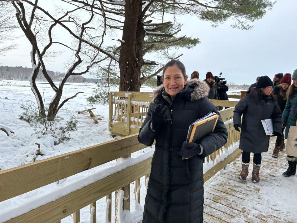 U.S. Secretary of the Interior Deb Haaland, a former New Mexico congresswoman and the first Native American to serve as a cabinet secretary, visited Fairhill Marsh at Odiorne Point in Rye Tuesday, Jan. 9, 2024.