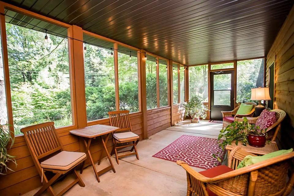 Interior of screened in porch