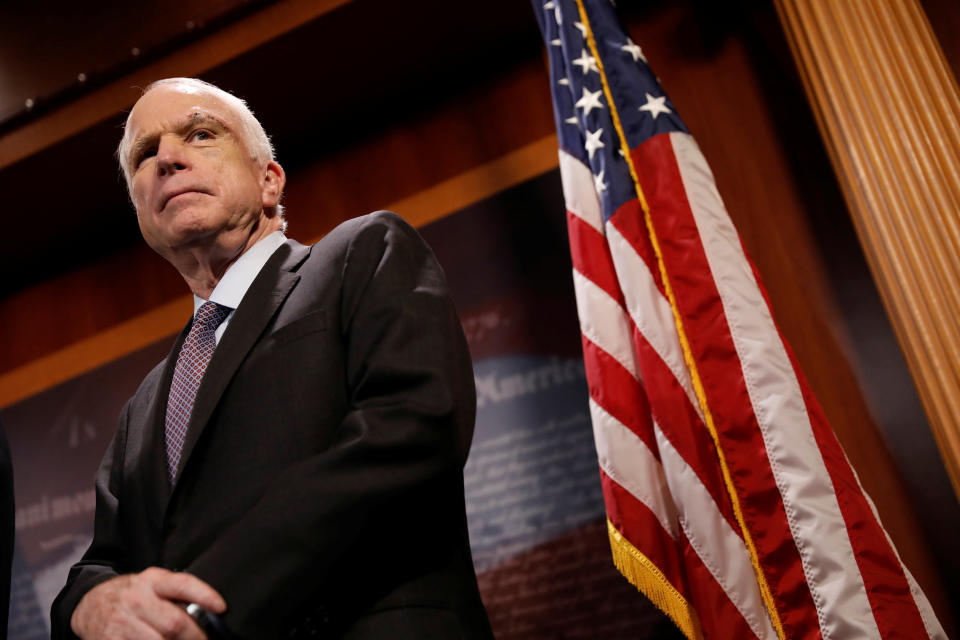 Sen. John McCain has become a target of President Trump over his refusal to hastily repeal the Affordable Care Act. (Photo: Aaron Bernstein / Reuters)