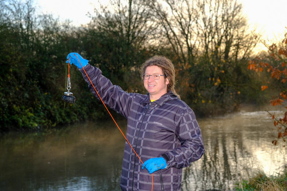 Che Williams during his visit the River Tame near Sutton Coldfield