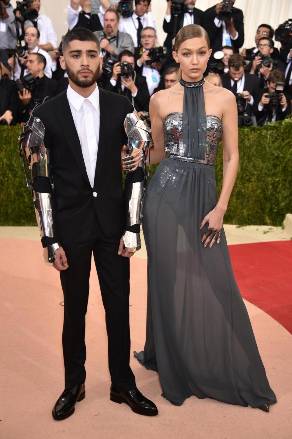 Happier times: Zayn Malik and Gigi Hadid making their red carpet debut as a couple at the Manus x Machina: Fashion In An Age Of Technology Met Gala in 2016 (Getty Images)