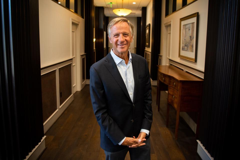 Former Gov. Bill Haslam still has an office in downtown Knoxville, where he served two terms as mayor starting in 2003.