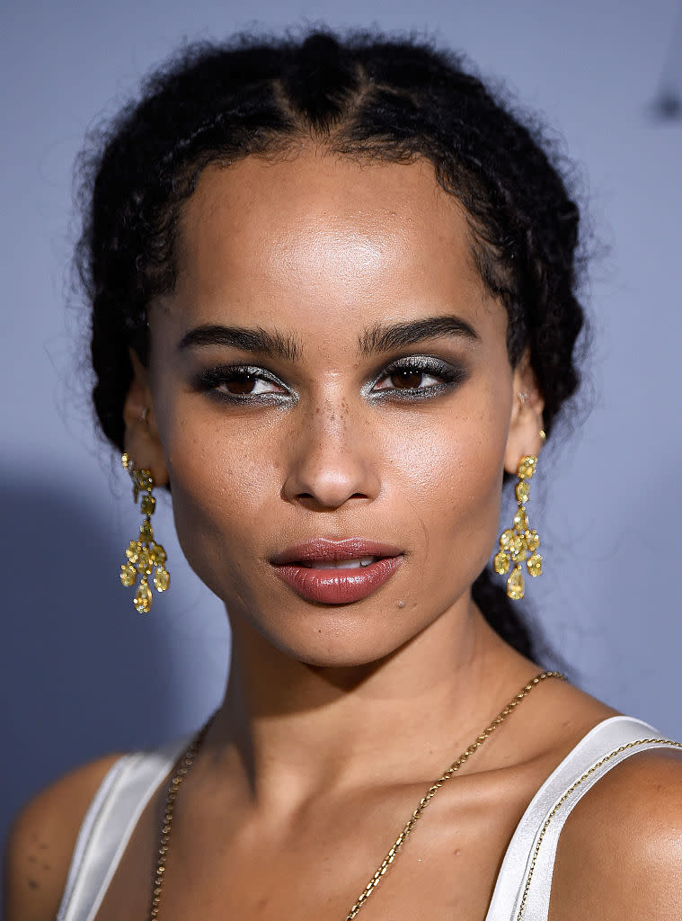 Zoe Kravitz’s nearly-nude ensemble relies on a few, um, well-placed patches