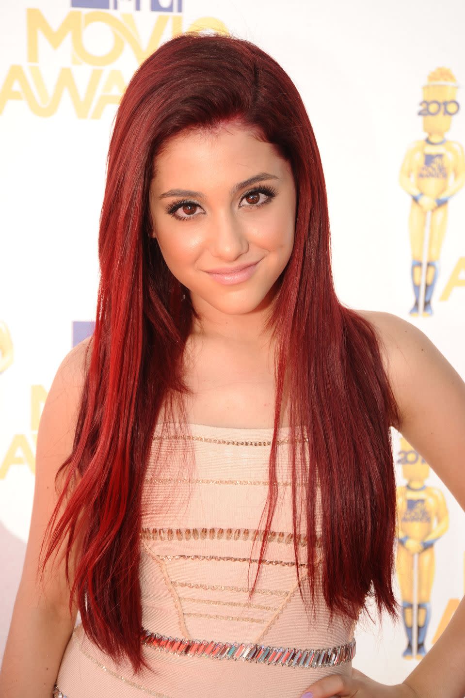 24) Ariana With Choppy Red Hair