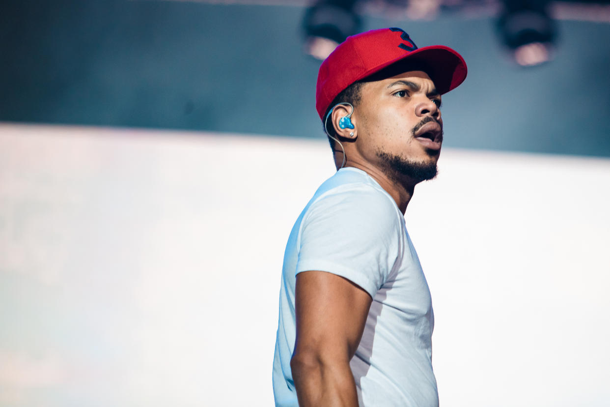 Chance the Rapper performs live onstage during the first day of Lollapalooza Brazil at Interlagos Racetrack on March 23, 2018, in Sao Paulo. (Photo: Mauricio Santana/Getty Images)