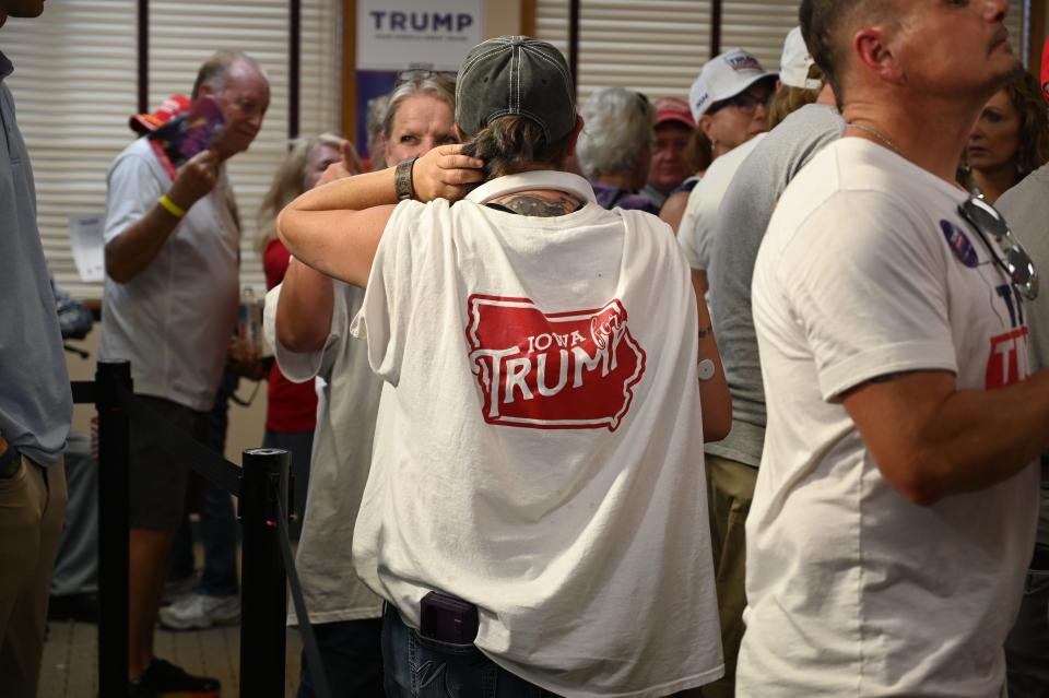 Over 300 supporters  attended Trumps rally in his headquarters in Urbandale.