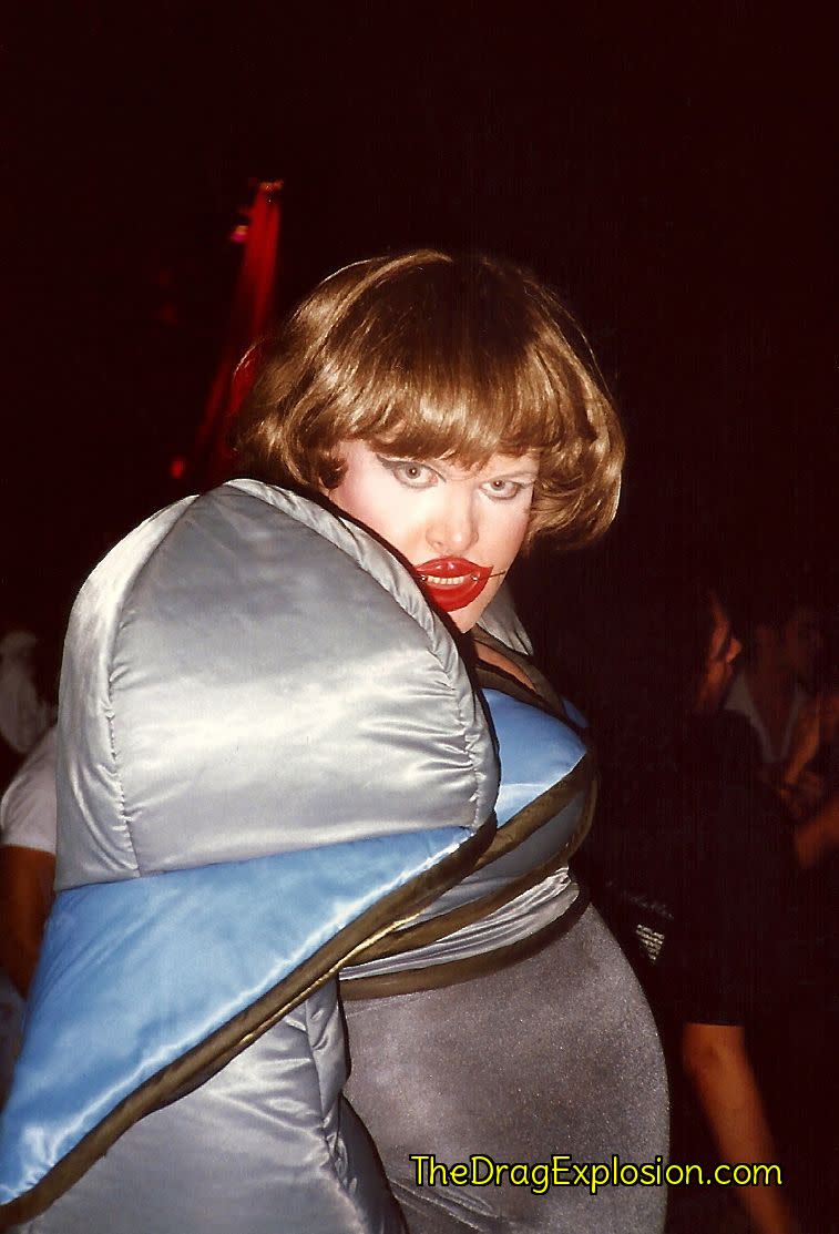 Leigh Bowery at the Parallel Nightclub in 1991. (Photo: Linda Simpson -- The Drag Explosion)