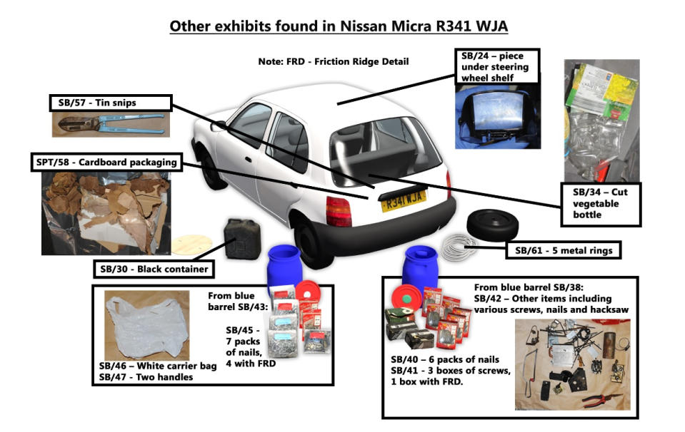 The Nissan Micra parked up in the Rusholme area of Manchester was found to contain traces of homemade explosive TATP. (PA/GMP)