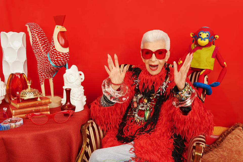 Iris Apfel models her Zenni eyewear collection. - Credit: Courtesy of Zenni/Ruven Afanador