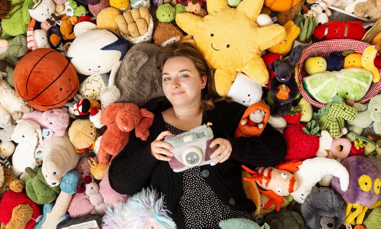 <span>Chloe Day, 25, with her collection of 235 Jellycats.</span><span>Photograph: Fabio De Paola/The Observer</span>