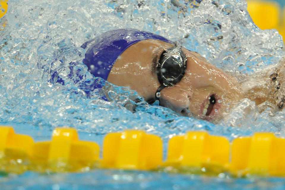 Britain's Keri-Anne Payne competes in the heats of the women's 1,500-metre freestyle swimming event in the FINA World Championships at the indoor stadium of the Oriental Sports Center in Shanghai on July 25, 2011.  AFP PHOTO / MARK RALSTON (Photo credit should read MARK RALSTON/AFP/Getty Images)