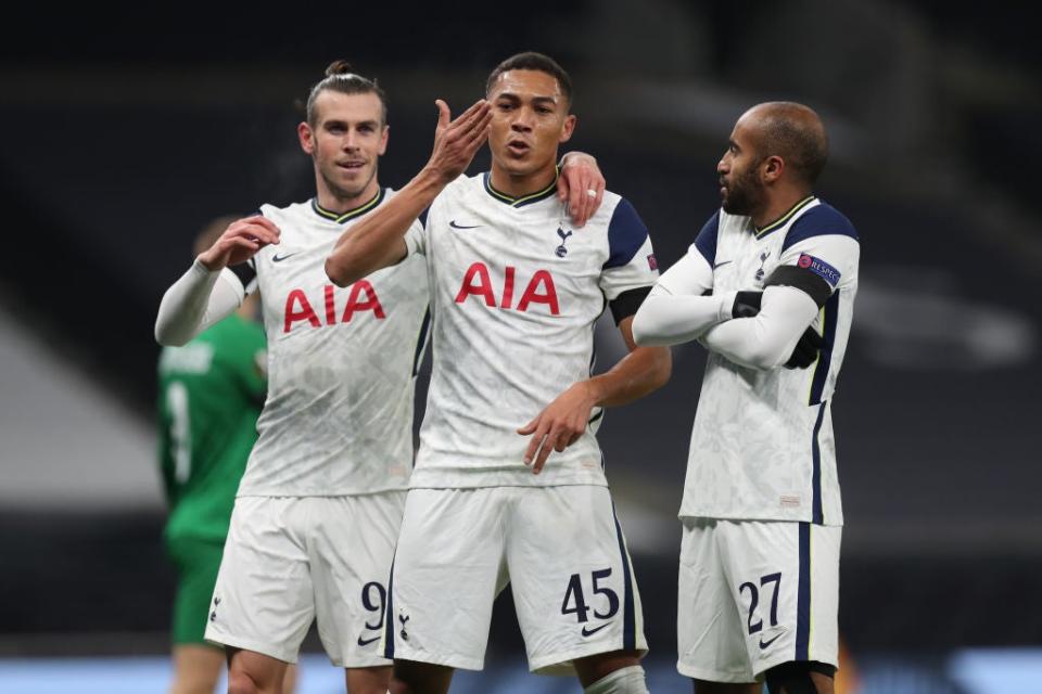 Spurs celebrate scoring (Tottenham Hotspur FC via Getty Images)