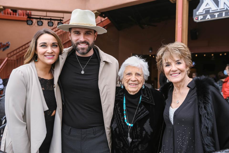Brennin Hunt, Kelly hunt, Barbra Hubbard and Valerie Womack are pictured at the "Walking With Herb" world premiere at Amador Live in Las Cruces on Thursday, April 29, 2021.
