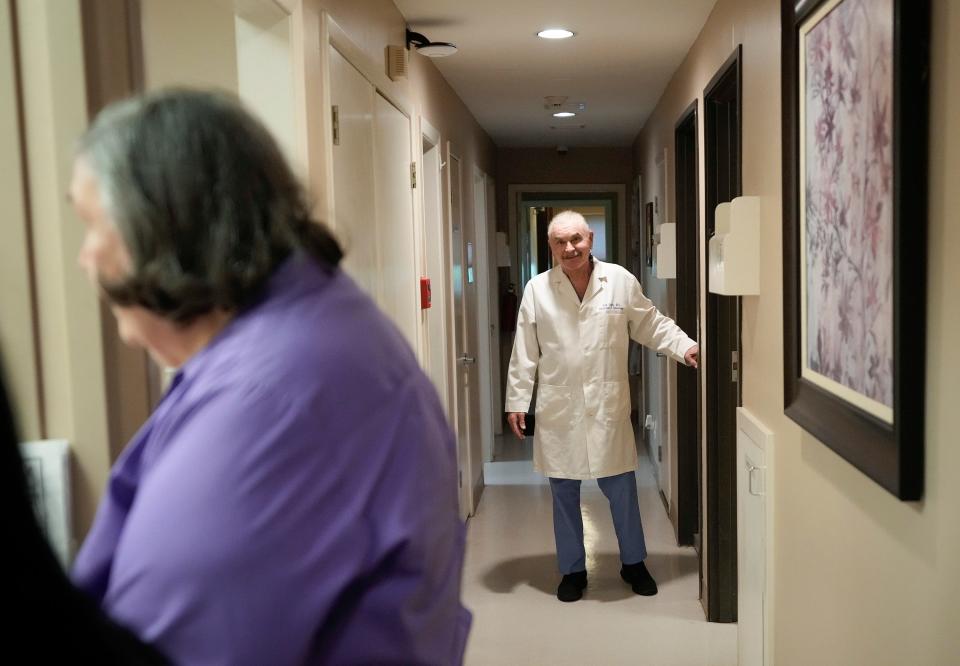 Advanced Nurse Practitioner Ginger Ridout and Dr. Tad Davis work at the Austin Women’s Health Center in Austin, Texas, Thursday June 6, 2024.