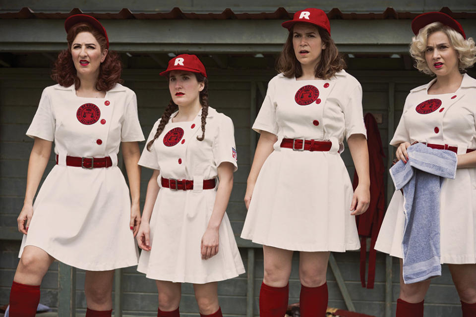 “As brilliant as she is onstage, Kate is somehow even more dynamic and magnetic on film,” says Olivia Wilde, who directed Berlant (center, in A League of Their Own) in Don’t Worry Darling.