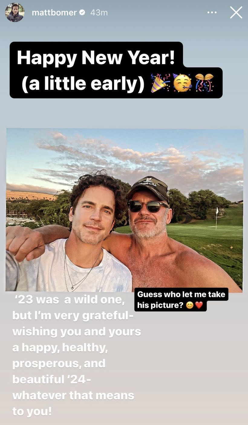 golden globes 2024 fellow travelers matt bomer husband instagram