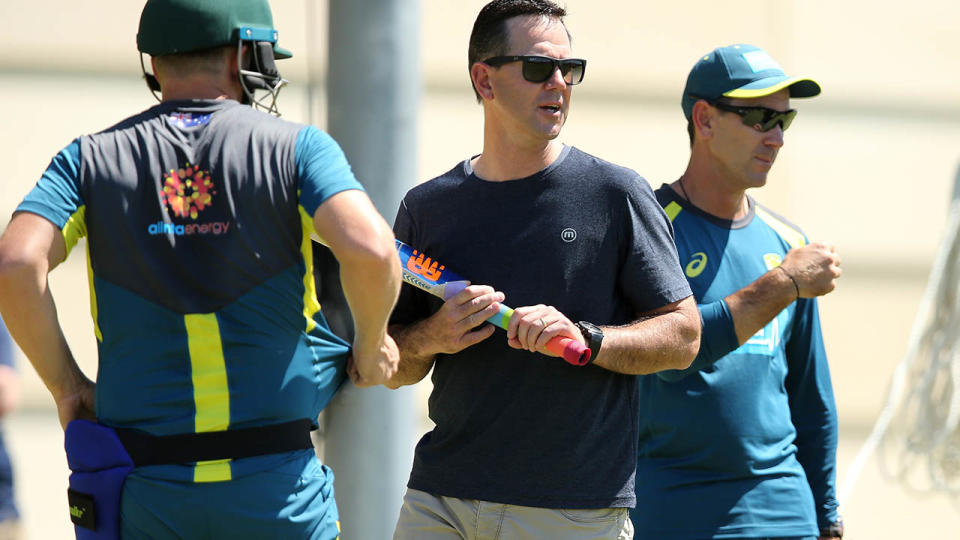 Ricky Ponting looks on during an Australian training session. (Photo by Paul Kane/Getty Images)