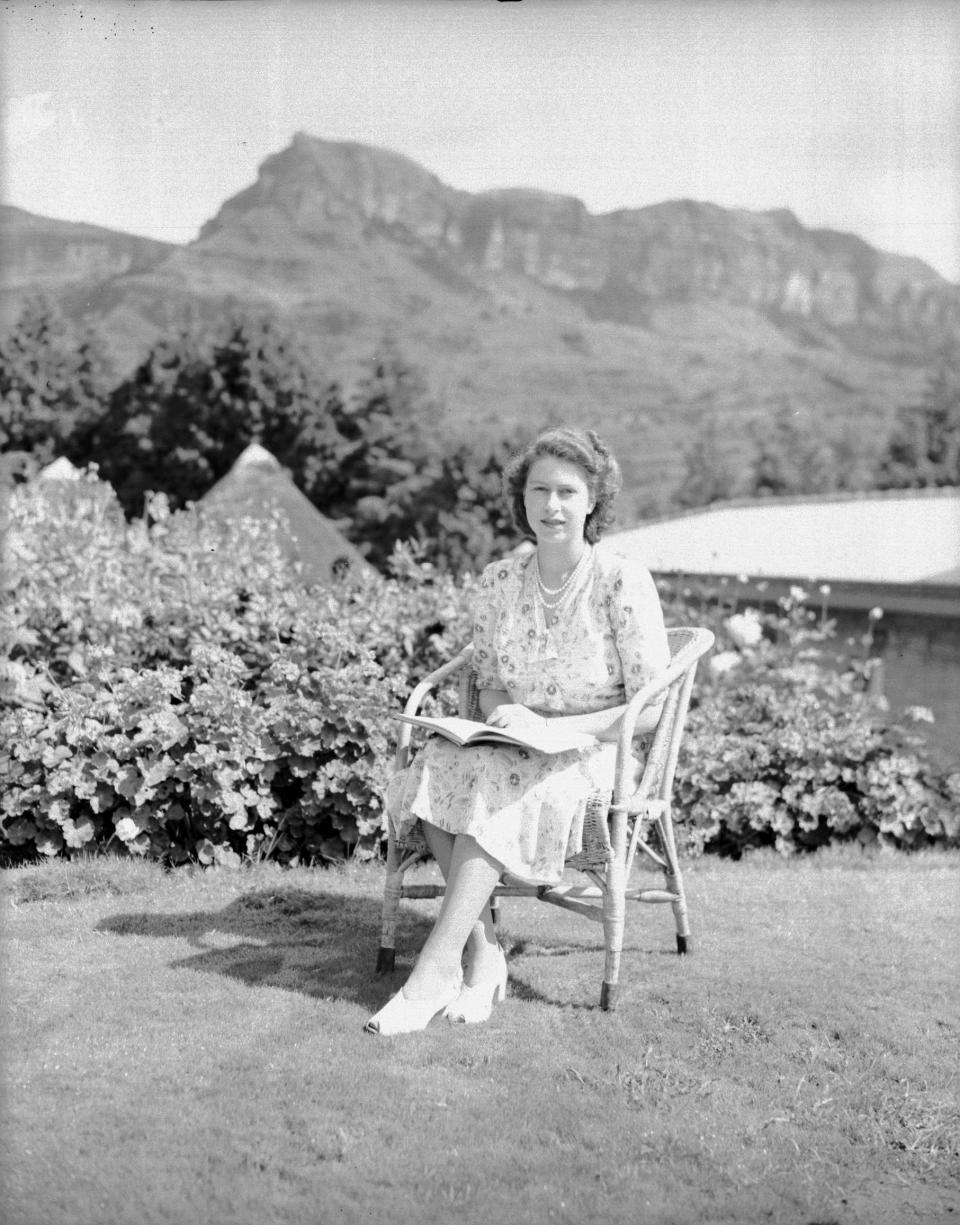 The then Princess Elizabeth on her 21st birthday, in South Africa (Rex)