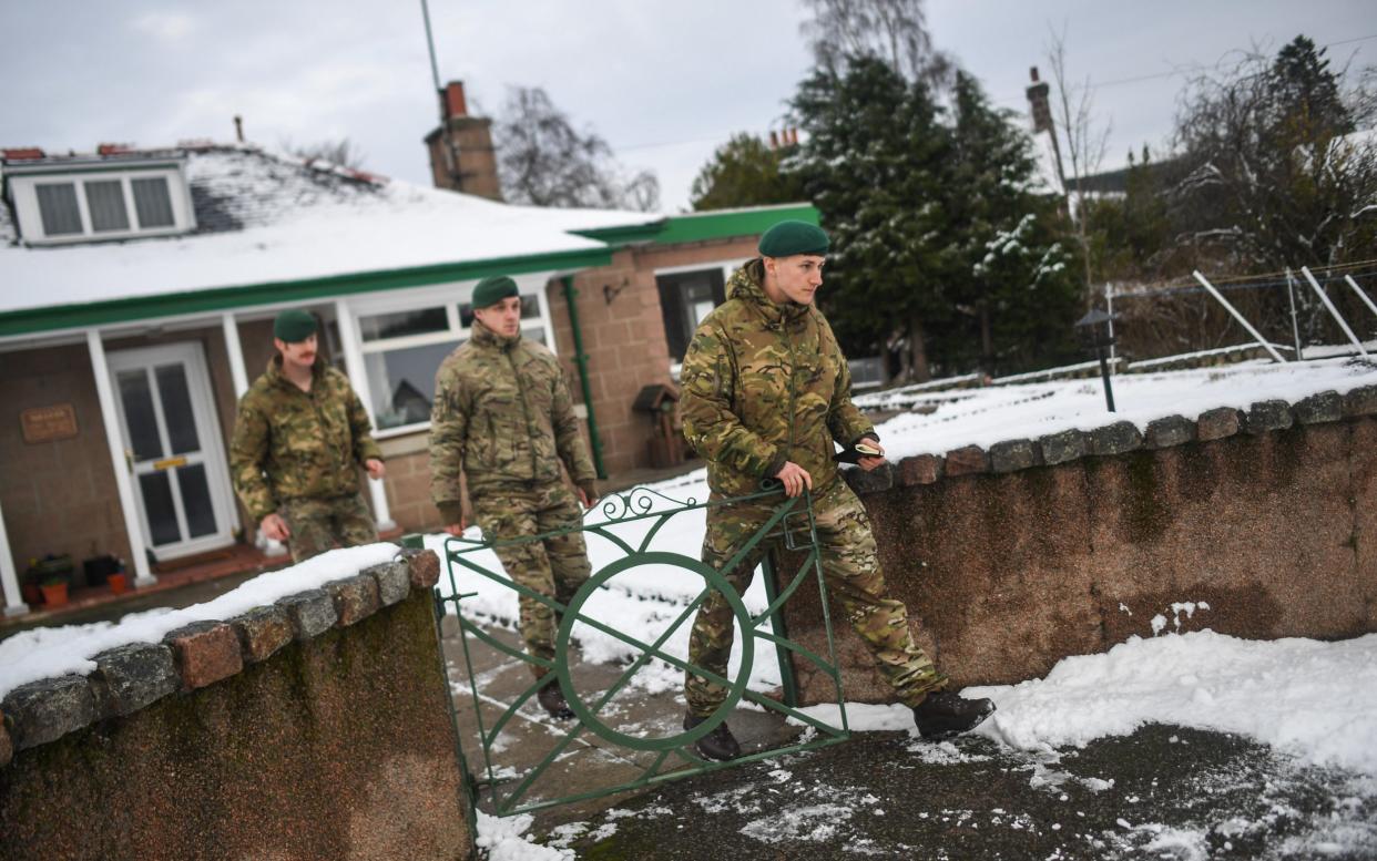 Armed forces personnel conduct welfare checks amid concerns for elderly residents left in the dark by Storm Arwen - Peter Summers/Getty Images