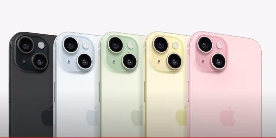 The iPhone 15 standard models will debut in five colors – pink, black, white, blue and yellow.