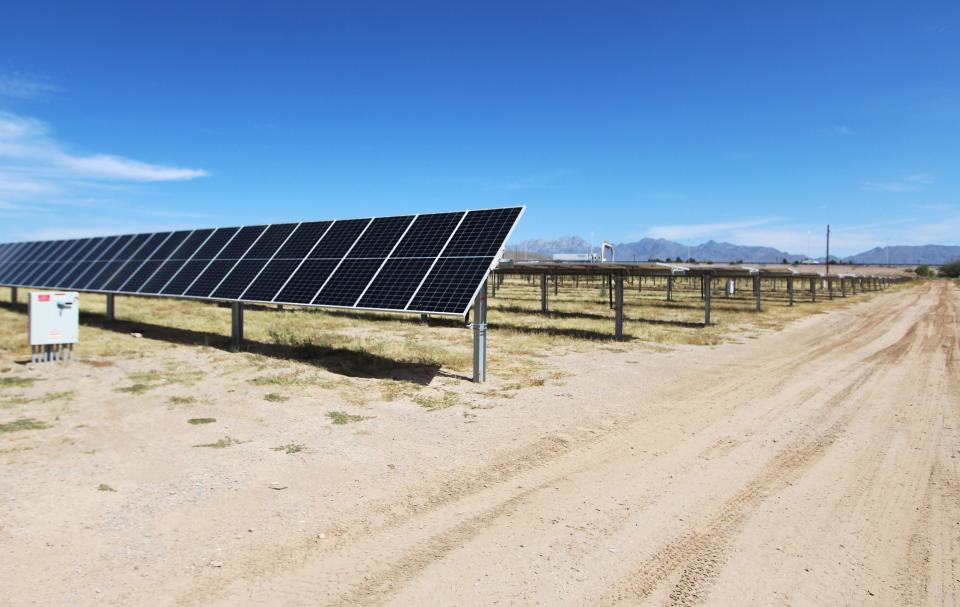 Solar panels are shown on New Mexico State University land in 2021. Three projects have been proposed to bring solar farms to Erie County.