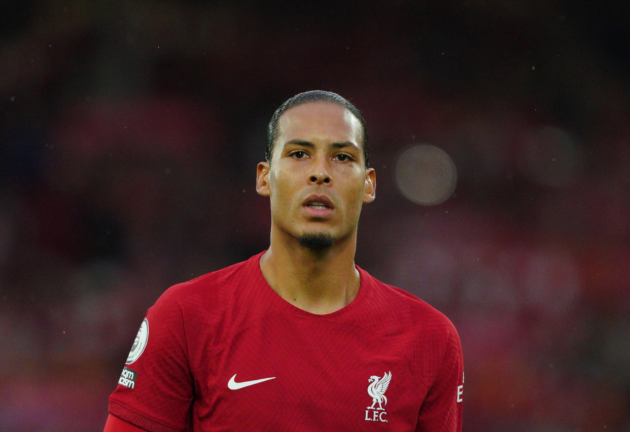 Liverpool's Virgil van Dijk during the EPL match at Anfield, Liverpool. Picture date: Monday August 15, 2022. (Photo by Peter Byrne/PA Images via Getty Images)