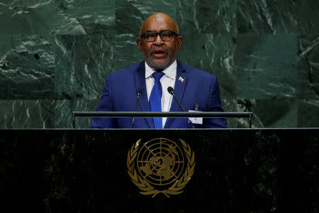 FILE PHOTO: Comoros President Azali Assoumani addresses the 73rd session of the United Nations General Assembly at U.N. headquarters in New York, U.S., September 27, 2018. REUTERS/Eduardo Munoz