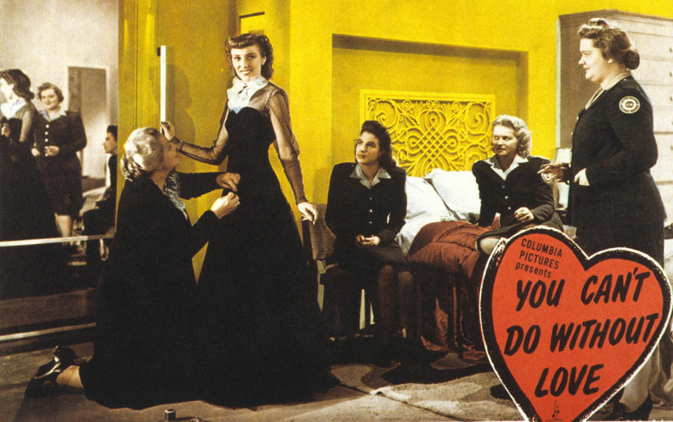 US lobby card for 'You Can't Do Without Love' aka 'One Exciting Night', 1944. (Photo by LMPC via Getty Images)