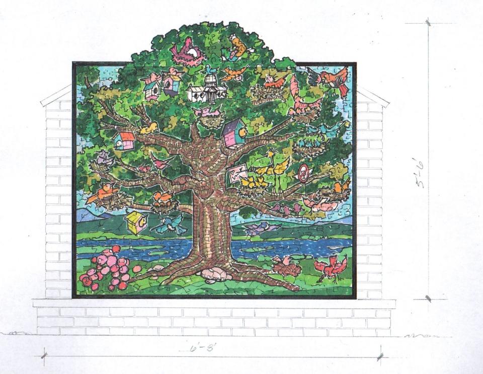 A design by Phillip Godenschwager of Randolph is one of four finalists for a mural at the John J. Zampieri State Office Building in downtown Burlington.