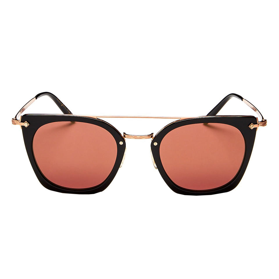 Dacette Brow Bar Mirrored Square Sunglasses