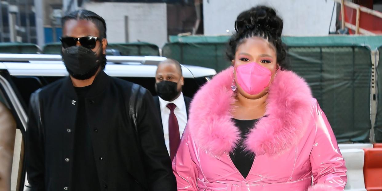 new york, ny   april 11  singer lizzo is seen outside the today show on april 11, 2022 in new york city  photo by raymond hallgc images