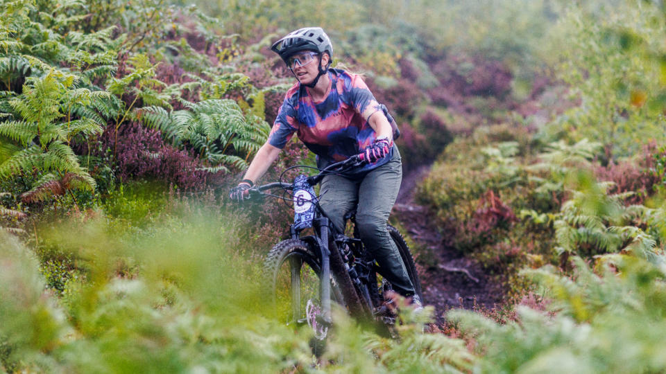 A MTB rider on a trail