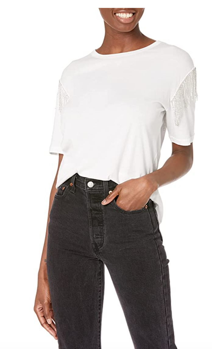 Tee with the fringe on top. 