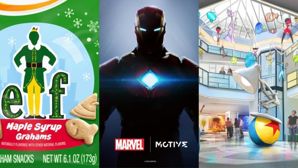 elf goldfish, iron man game, and pixar place hotel