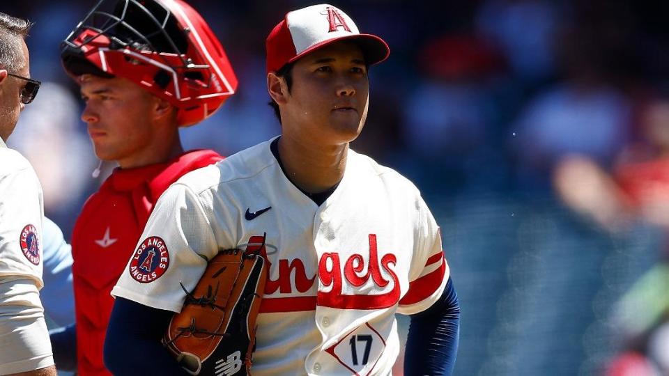 大谷翔平賽前突遭移出先發名單。（圖／翻攝自「@MLBONFOX」推特）