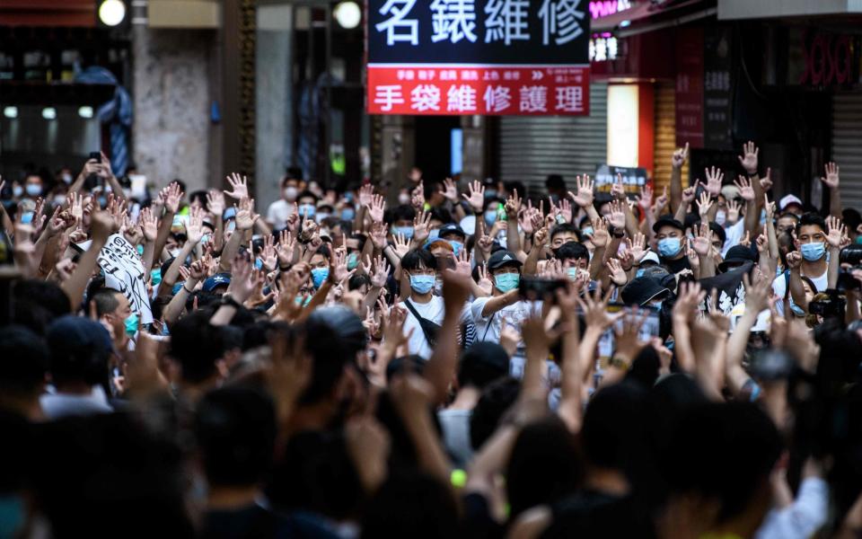 Rally against a new national security law in Hong Kong on July 1, 2020 - Anthony Wallace/AFP