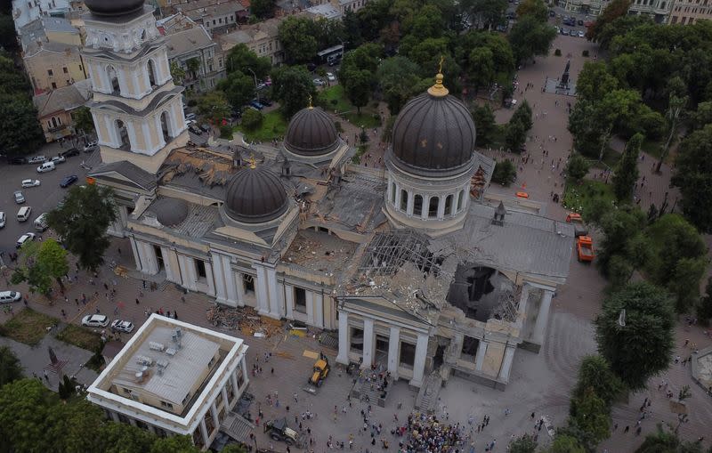 FILE PHOTO: Aftermath of a Russian missile attack in Odesa