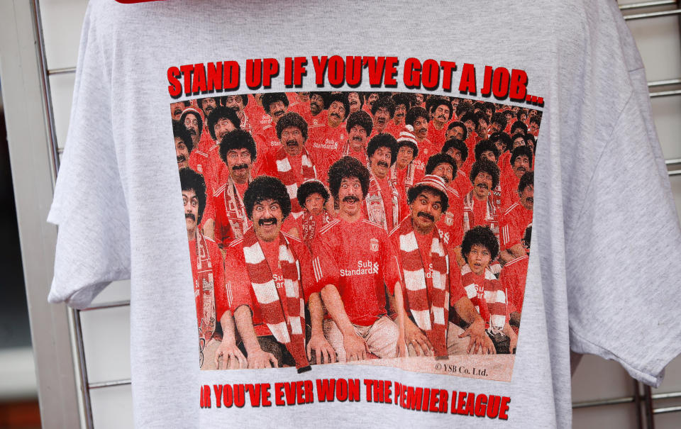 <p>More goading of Liverpool fans outside Old Trafford </p>