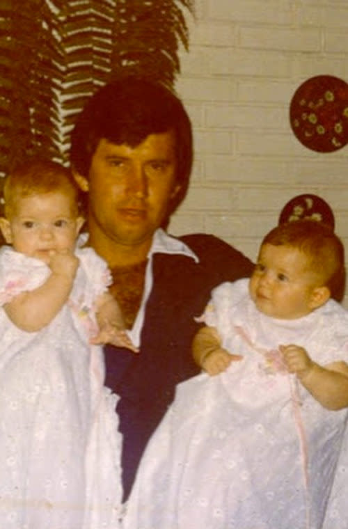 As if competing with your sister isn't hard enough - imagine having a TWIN who ended up being a Victoria's Secret star and one of the most successful supermodels in the world! Pictured here with her father.