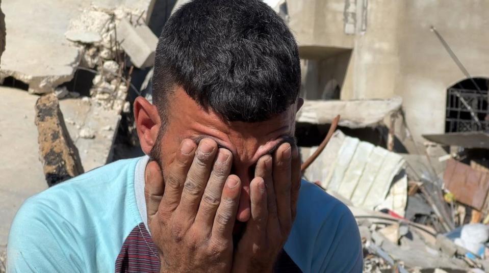 PHOTO: Saif Abu Taima had planned to marry his fiancee on Oct. 8 before the Hamas attacks the next day. The couple returned to their home in Bani Suheila in southern Gaza on Nov. 29, 2023, to find it bombed during the Israeli campaign. (ABC News)