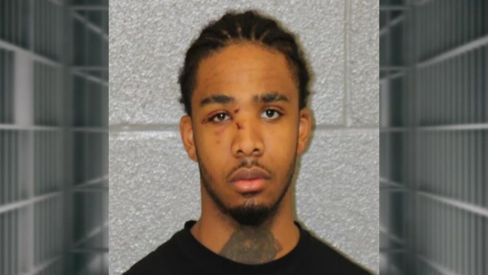 Malek Crosby (pictured) is accused of shooting and killing Jaselyn Horne on March 17, 2024, at the Cook Out on Sunset Road, police said.