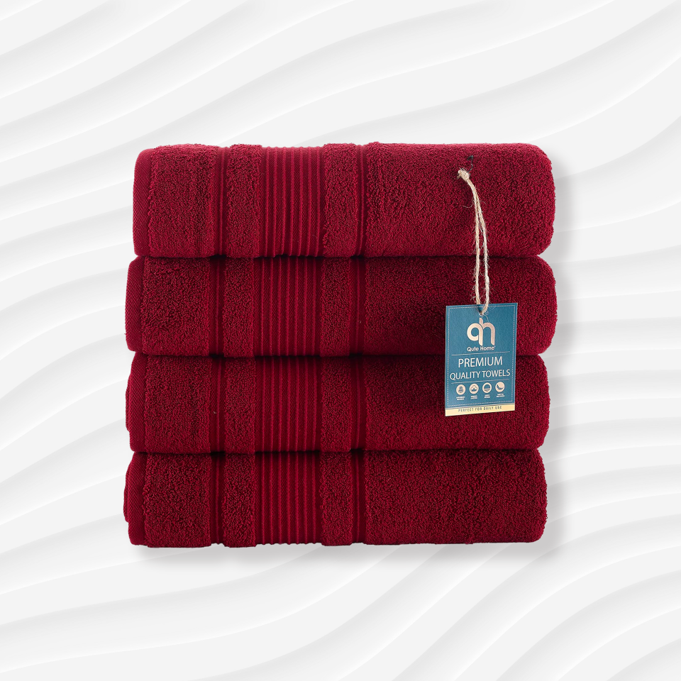 The qute home quick dry towel in burgundy