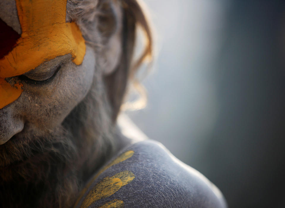 <p>A Hindu holy man, or sadhu, smeared with ashes is pictured as he sits at the premises of Pashupatinath Temple during the Maha Shivaratri festival in Kathmandu, Nepal, Feb. 24, 2017. REUTERS/Navesh Chitrakar </p>