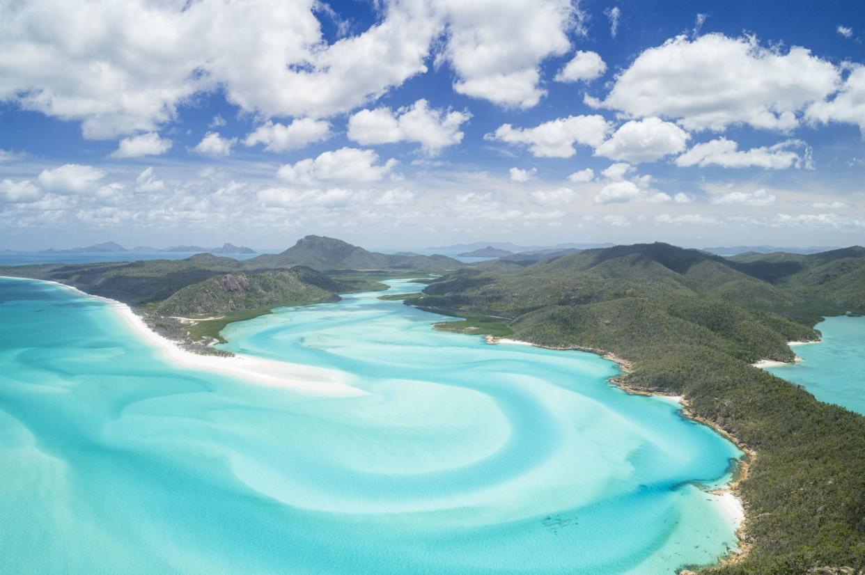 Unique arial panorama of the famous Whitsunday Islands