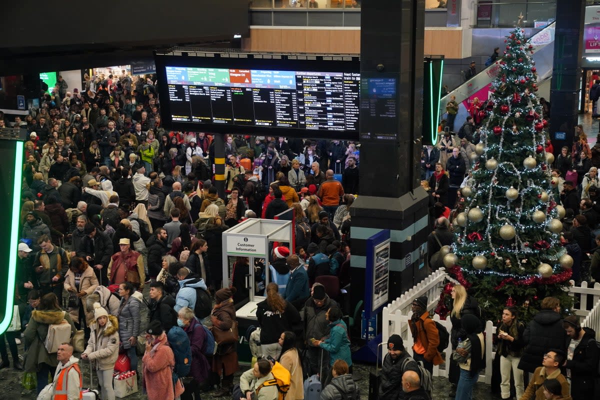 Those planning on travelling to some destinations on Christmas Eve may have to use replacement buses (Danny Lawson/PA Wire)