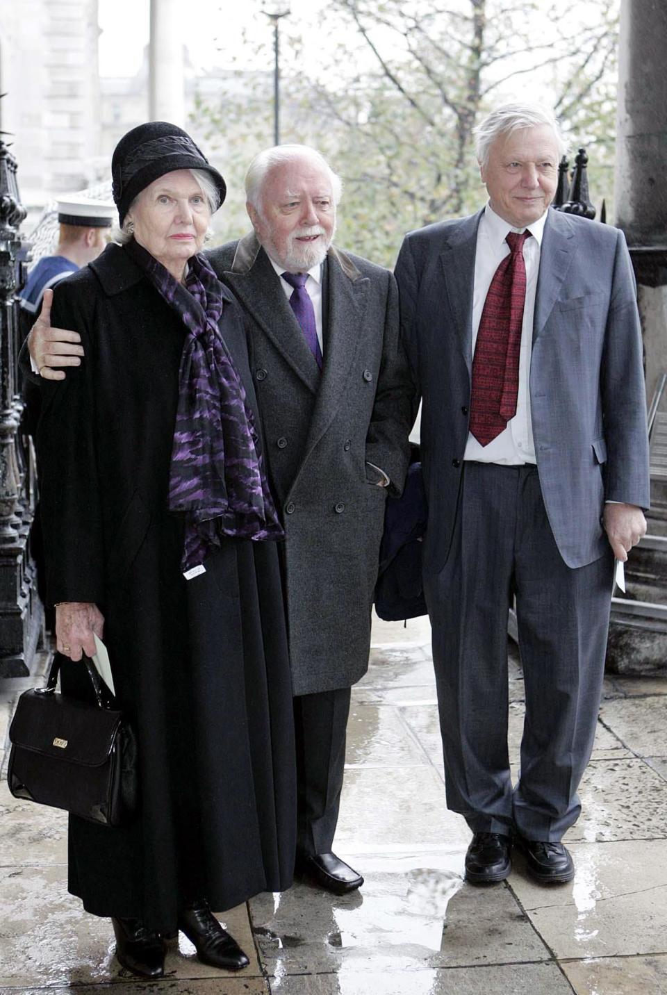 Lord and Lady Attenborough with Sir David Attenborough