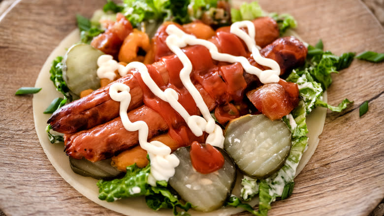 keto hot dog salad